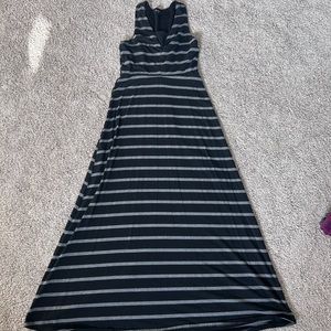 Black and gray striped maxi